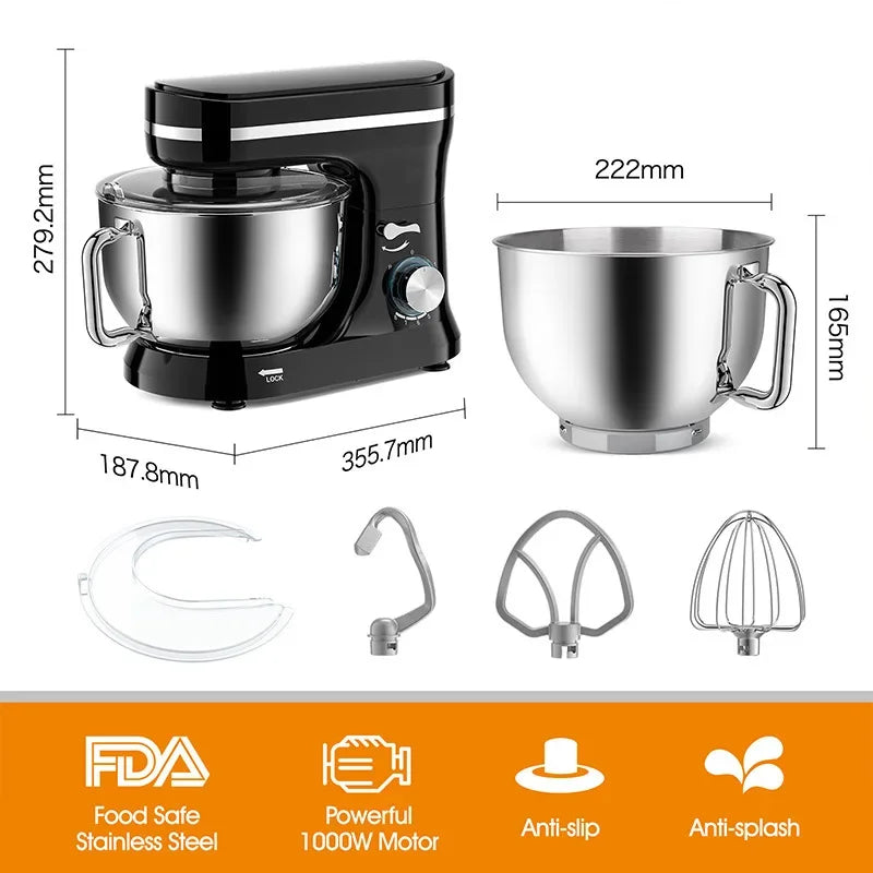 Fully Automatic Household Small Dough Kneading Machine Commercial Chef Machine Blender Kitchen Utensils Home Appliance Gadgets