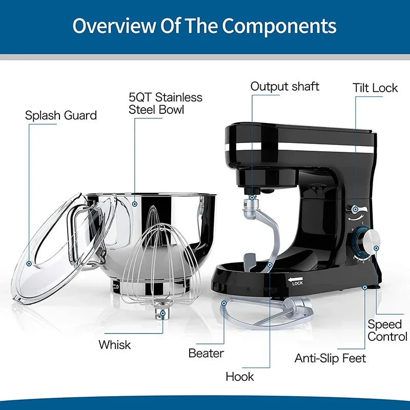 Fully Automatic Household Small Dough Kneading Machine Commercial Chef Machine Blender Kitchen Utensils Home Appliance Gadgets