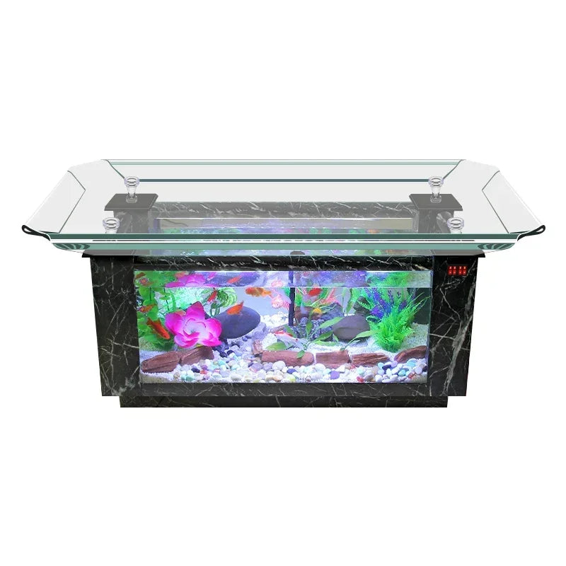 Glass Coffee Table Fish Desk Table Aquarium