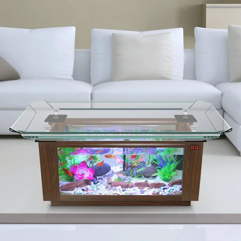 Glass Coffee Table Fish Desk Table Aquarium