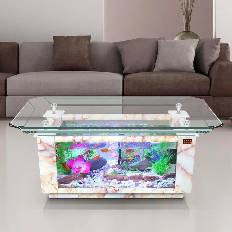 Glass Coffee Table Fish Desk Table Aquarium