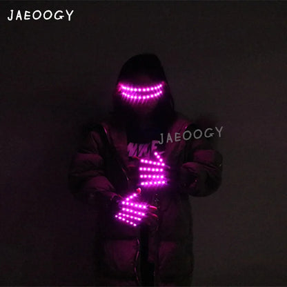 LED Glowing Gloves with Fluorescent Show, Creative Personality, Halloween, Christmas, Stage, DJ Singer, Performing, Personality