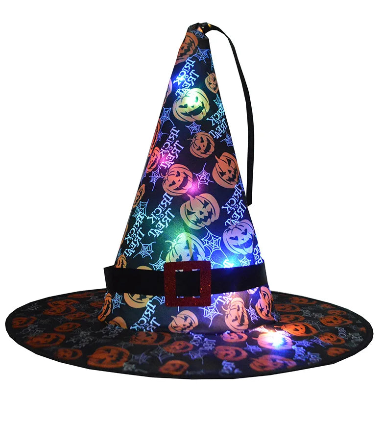 LED Girl Wizard Witch Spider Web Tutu Skirt Cobweb Hat Props Glow Party Birthday Costumes Bat Cloak Halloween Festival Christmas