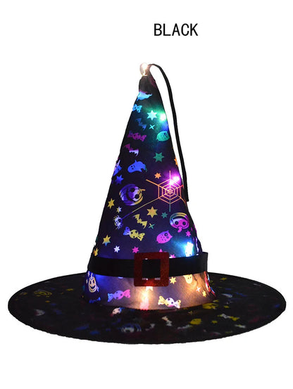 LED Girl Wizard Witch Spider Web Tutu Skirt Cobweb Hat Props Glow Party Birthday Costumes Bat Cloak Halloween Festival Christmas