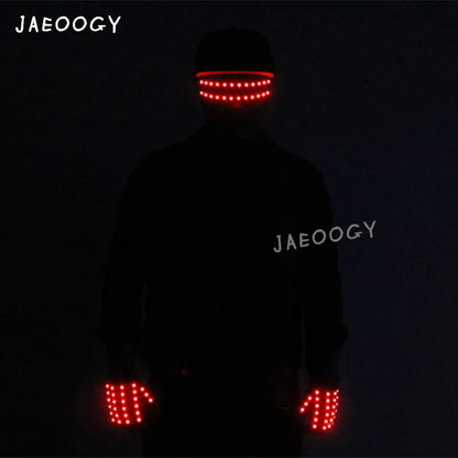 LED Glowing Gloves with Fluorescent Show, Creative Personality, Halloween, Christmas, Stage, DJ Singer, Performing, Personality