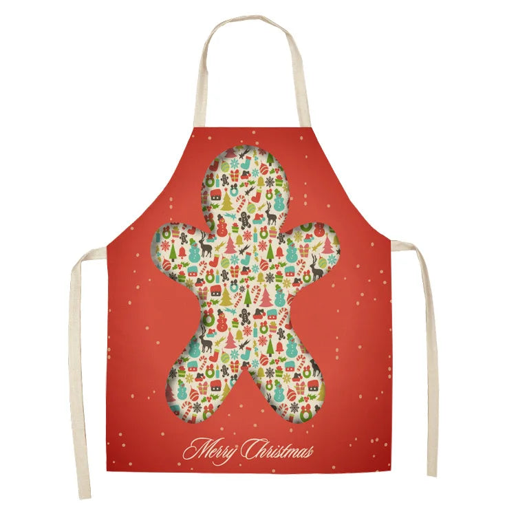 Linen Merry Christmas Apron Christmas Decorations for Home Kitchen Accessories 2024 Christmas Natal Navidad 2025 New Year Gifts