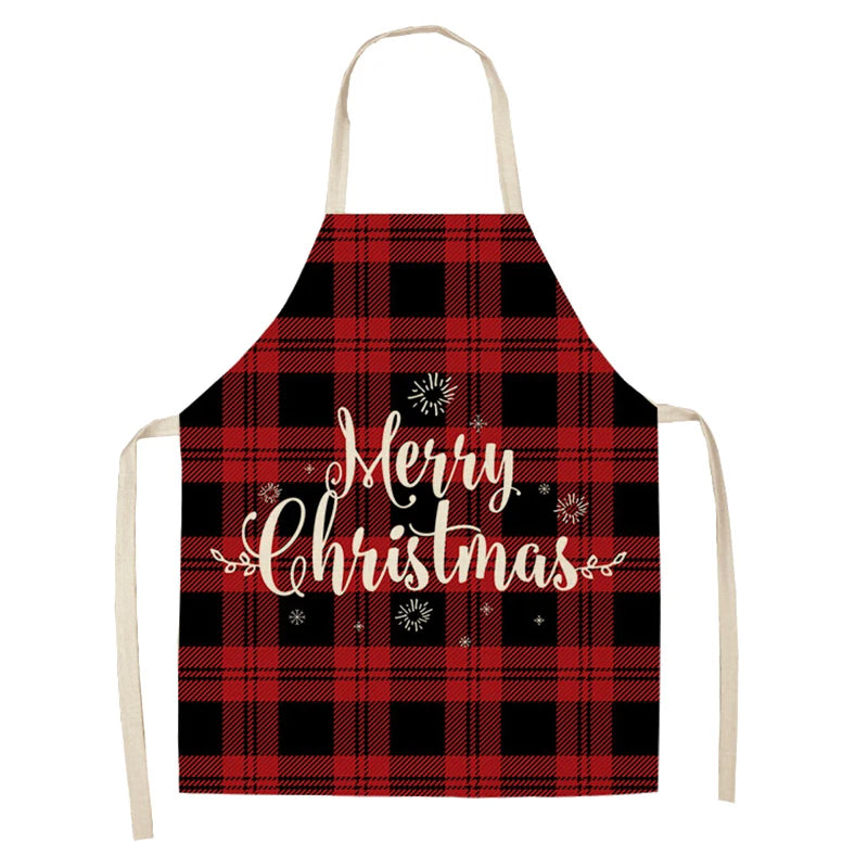 Linen Merry Christmas Apron Christmas Decorations for Home Kitchen Accessories 2024 Christmas Natal Navidad 2025 New Year Gifts