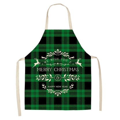 Linen Merry Christmas Apron Christmas Decorations for Home Kitchen Accessories 2024 Christmas Natal Navidad 2025 New Year Gifts