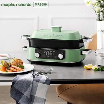 Morphy Richards Multi-Function Pot Electric Grill Kitchen Appliances Electric Hot Barbecue Electric Hot 1600W Hotpot Electric