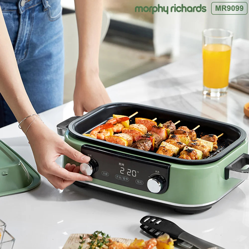 Morphy Richards Multi-Function Pot Electric Grill Kitchen Appliances Electric Hot Barbecue Electric Hot 1600W Hotpot Electric