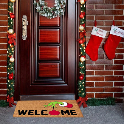 Xmas Welcome Christmas Mat Non-Slip And Washable Doormat Decoration Door Mat Entrance Rugs 40x60 cm/15.7x23.6 inches