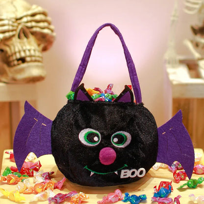 Candy Bag Velvet Candy Bag Skull Bat Tote Pumpkin Bag Halloween Candy Gift Storage Supplies 2025 Halloween Suppliers