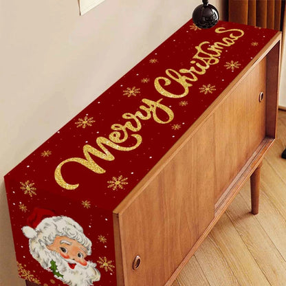 Santa Claus Christmas Table Runner Christmas Decorations For Home 2024 Xmas Table Flag Navidad Noel Gifts New Year Tablecloth