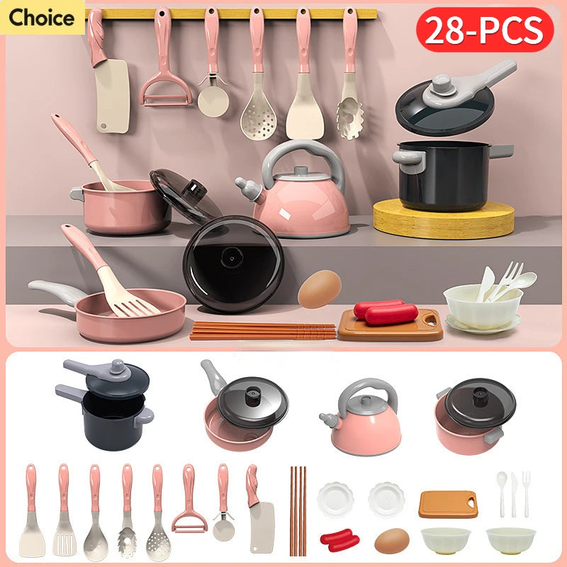 28pcs Kitchen Toys Set Simulated Kitchen Toy For Children's Pretend Play Children's Pretend Play Toy Set For Boys And Gir