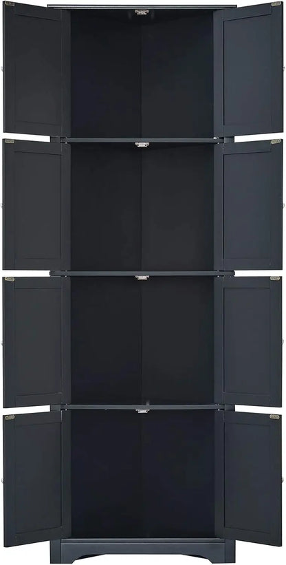 4-Tier 68" Corner Kitchen Pantry Storage Cabinet with 8 Doors