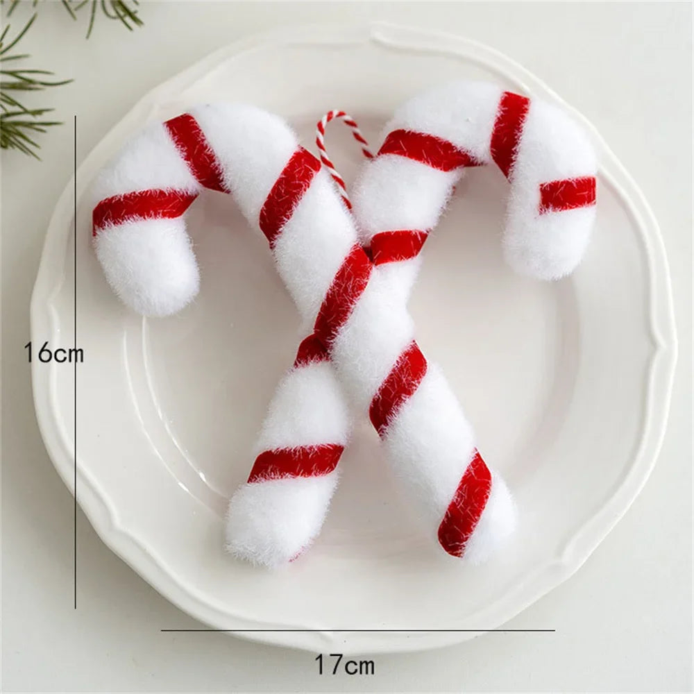 Christmas Large Candy Canes Christmas Tree Lollipop Decoration Ornaments White and Red Decorative for Home Party Decor Xmas Gift