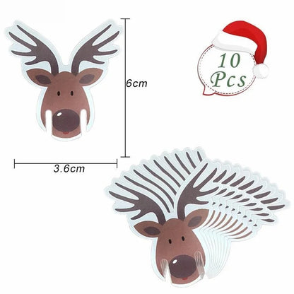 10/20/30PCS Christmas Cup Card Santa Hat Wine Glass Decor Ornaments Navidad Noel New Year Gift Christmas Decorations