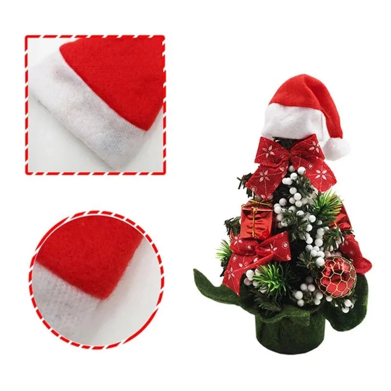 Christmas Hats 5/10Pcs Mini Lollipop Santa Claus Hats Bottle Cap Christmas Decorations For Home Dinner Party Table Candy Holder