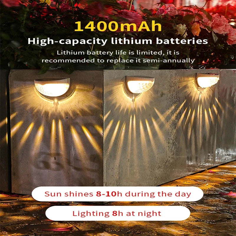 LED Solar Light Outdoor Wall Lamps Energy Garden Lamps Waterproof Solar Fence Lamp Christmas Decoration Festoon Light 1-24PCS