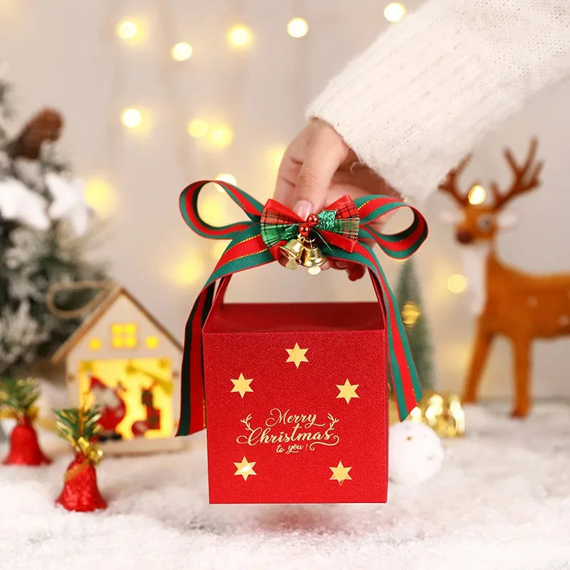 2024 Christmas Apple Box Gift Box Christmas Eve Apple Packaging Decoration Box Handbag Holiday Props Party Decorations