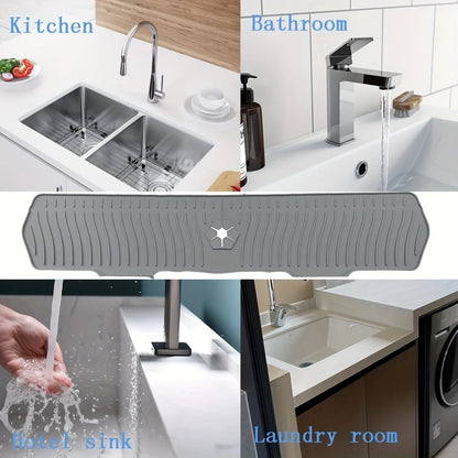 Kitchen Faucet Splash Pad Silicone Sink Faucet Splash Guard Mat Drain Pad Countertop Protector for Multipurpose Kitchen Gadgets