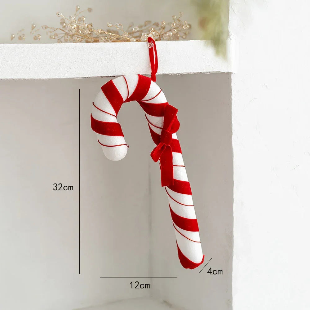 Christmas Large Candy Canes Christmas Tree Lollipop Decoration Ornaments White and Red Decorative for Home Party Decor Xmas Gift