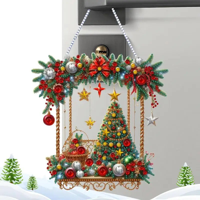 Christmas Hanging Ornaments Acrylic Double Sided Beautiful Pattern Car door wall Pendant Prayer Pendant Xmas Tree Decorations