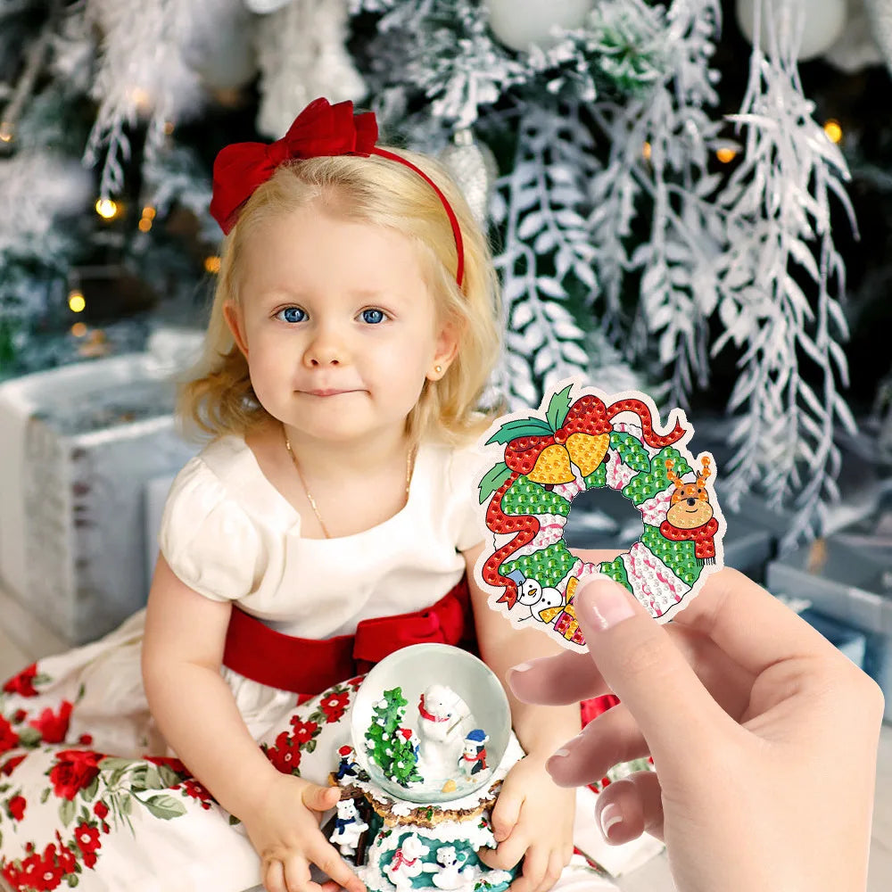 24Pcs Vintage Diamond Painting Keychains Double Sided Diamond Key Chain Kit DIY Diamond Art Vintage Santa Claus Reindeer Snowman