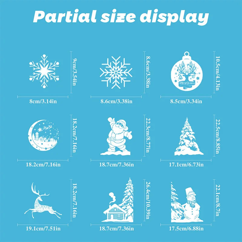 1SET Christmas Tree Window Clings White Reindeer Snowflake Xmas Window Decorations Sticker Reusable Christmas Window Door Decals