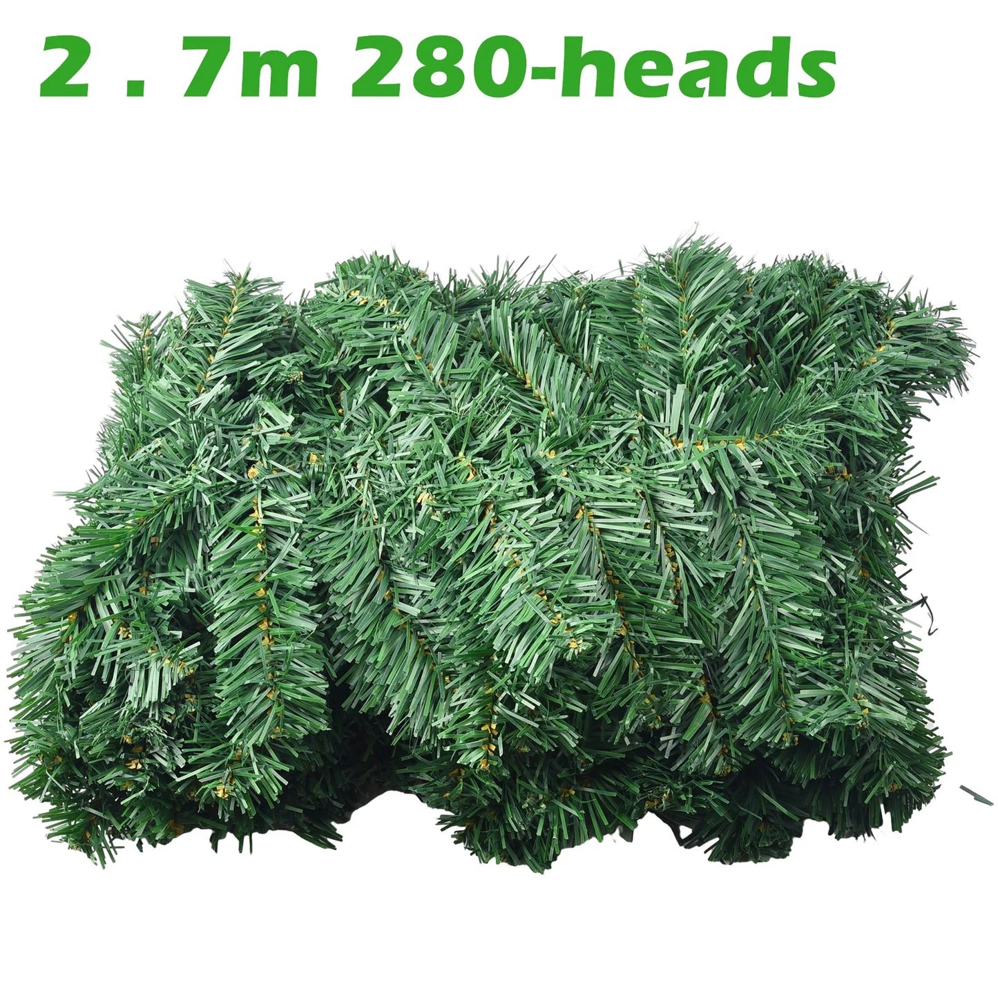 270cm Artificial Fir Wreath Christmas Artificial Green Garland Wreath Xmas Home Party Christmas Decoration Pine Tree Rattan