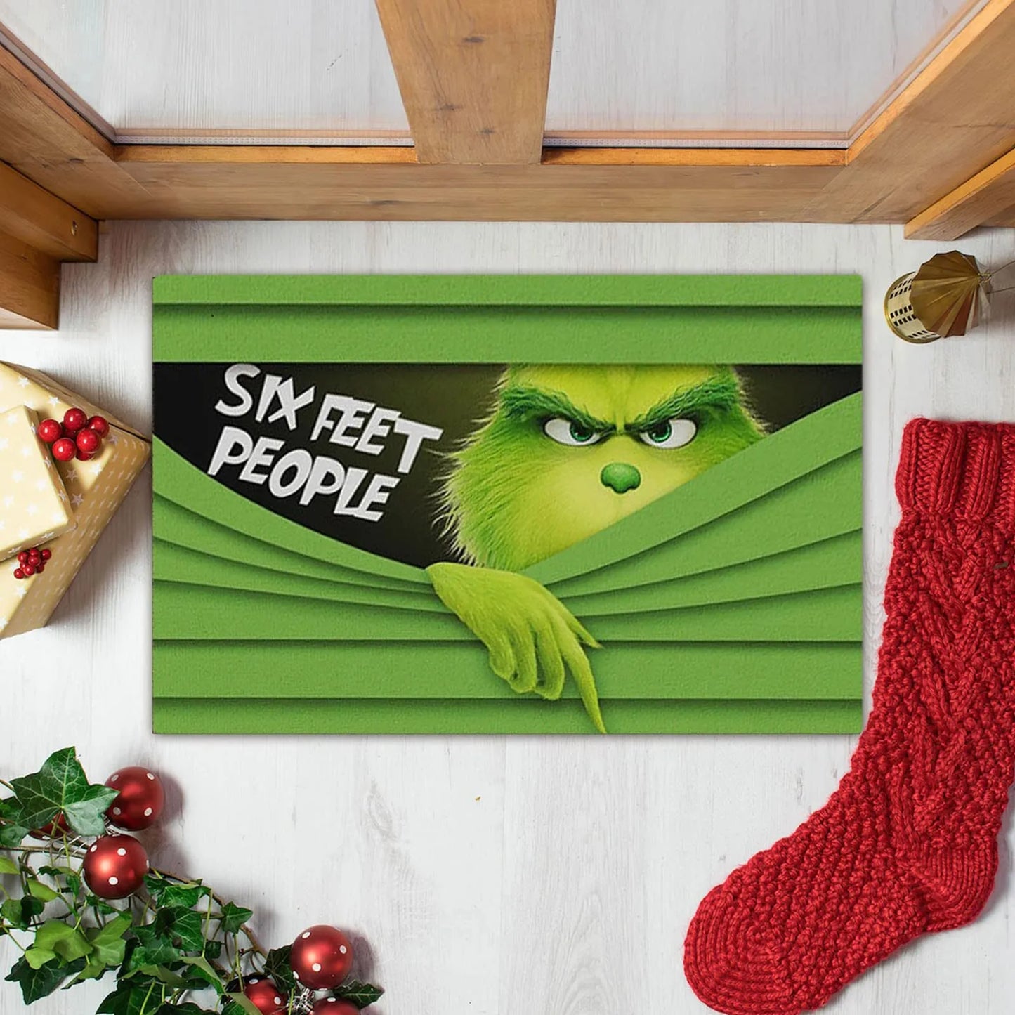 Xmas Welcome Christmas Mat Non-Slip And Washable Doormat Decoration Door Mat Entrance Rugs 40x60 cm/15.7x23.6 inches