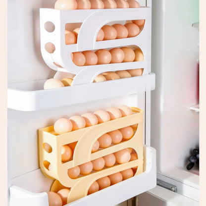 3 Layer / 4 Layer Automatic Egg Roller New Household Kitchen Dedicated Egg Roller Rack Space Saving Large Capacity Egg Organiser