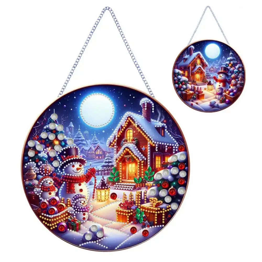 Christmas Hanging Ornaments Acrylic Double Sided Beautiful Pattern Car door wall Pendant Prayer Pendant Xmas Tree Decorations