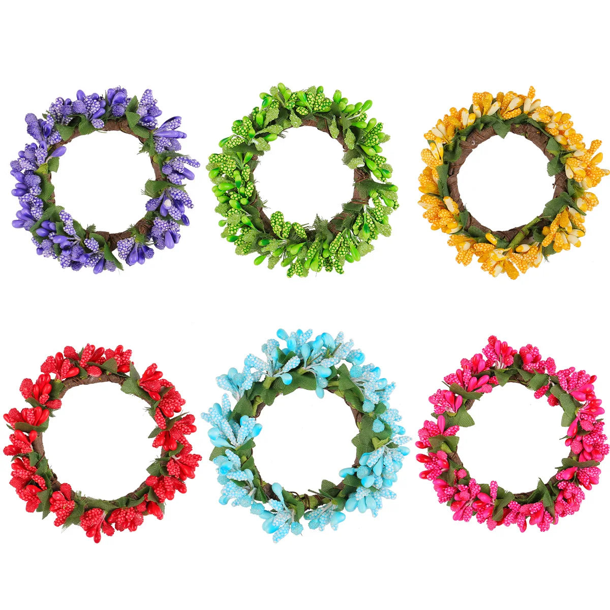 Christmas Artificial Candle Base Decorative Wreath Ring  Wreath Artificial Leather Wedding and Family Table PartyDecoration