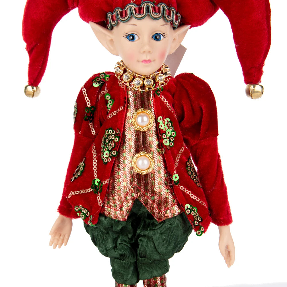 Elf Red Gold Plush Doll Elf Toy Christmas Tree Ornaments New Year Holiday Best Gifts For Kids Navidad Natal adornos de navidad