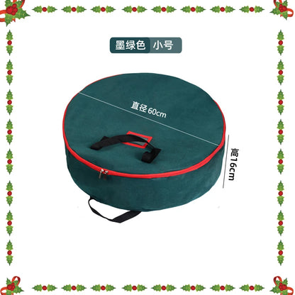 DINYAO Christmas Wreath Storage Bag with Thickened Oxford Cloth Seasonal Holiday Wreath Storage Container with Handle and Zipper