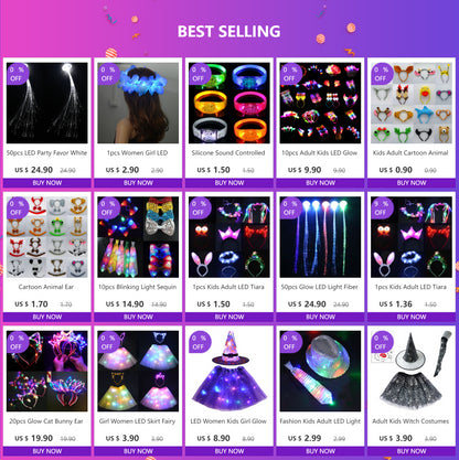 LED Girl Wizard Witch Spider Web Tutu Skirt Cobweb Hat Props Glow Party Birthday Costumes Bat Cloak Halloween Festival Christmas