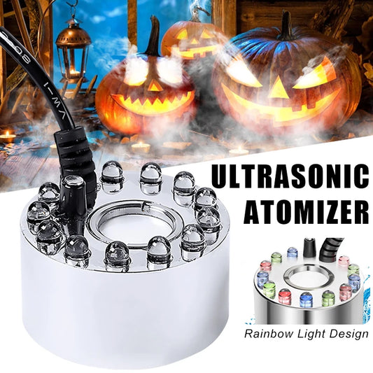 Mini Atomizer Fountain Pond Fog Machine LED Pumpkin Light Fogger Water For Halloween Christmas Easter Party Festival Decoration