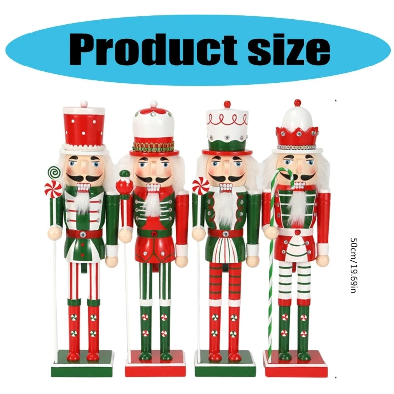 Elegant Candy Series Nutcrackers Ornament Handmade Christmas Nutcrackers 50CM Decors Candy Series with Ribbon Scepter