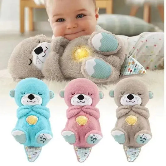 Cute Breathing Otter Sleep Soothing Sleep Toy for Kids and Babies Breathing Otter Toy Sleep Partner Plush Doll with Light