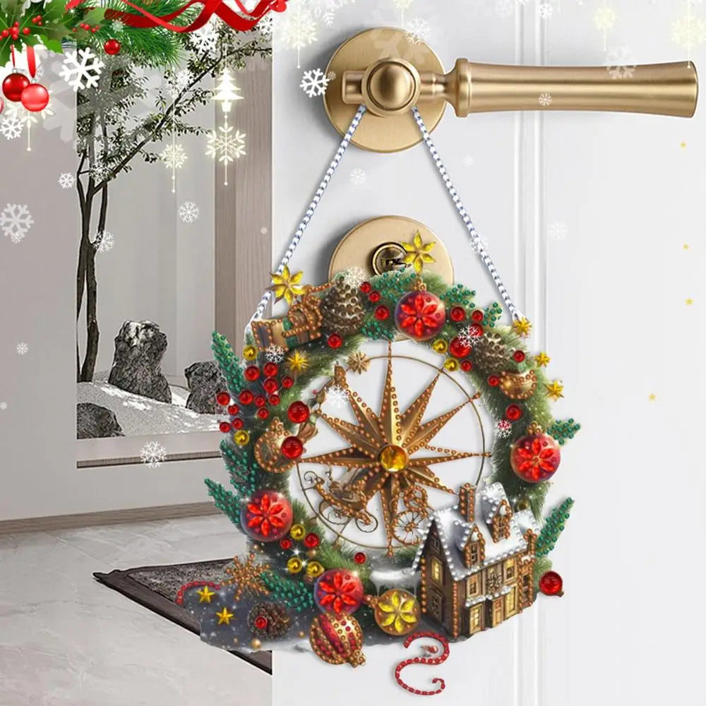 Christmas Hanging Ornaments Acrylic Double Sided Beautiful Pattern Car door wall Pendant Prayer Pendant Xmas Tree Decorations