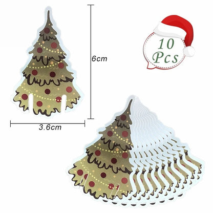 10/20/30PCS Christmas Cup Card Santa Hat Wine Glass Decor Ornaments Navidad Noel New Year Gift Christmas Decorations