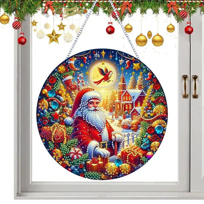 Christmas Hanging Ornaments Acrylic Double Sided Beautiful Pattern Car door wall Pendant Prayer Pendant Xmas Tree Decorations