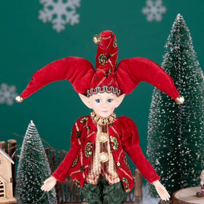 Elf Red Gold Plush Doll Elf Toy Christmas Tree Ornaments New Year Holiday Best Gifts For Kids Navidad Natal adornos de navidad