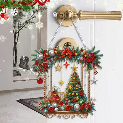 Christmas Hanging Ornaments Acrylic Double Sided Beautiful Pattern Car door wall Pendant Prayer Pendant Xmas Tree Decorations