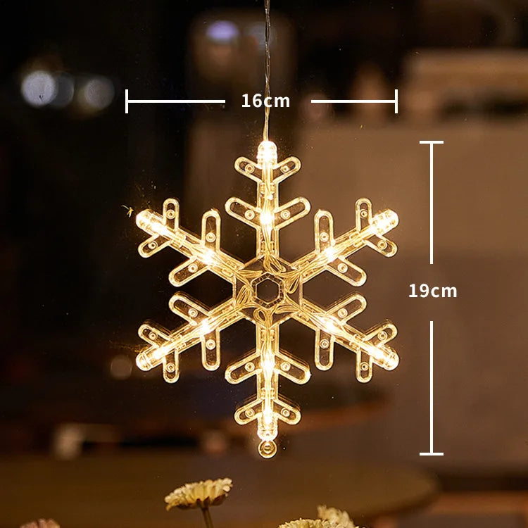 LED Sucker Light Christmas Decoration Light Santa Snowflake Elk Home Window Ornament Happy New Year Gift Navidad Natal 2022