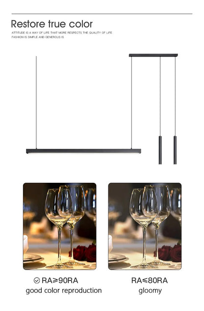 dining room lamp kitchen lights word long restaurant chandelier modern minimalist office lamps Nordic bar island chandeliers