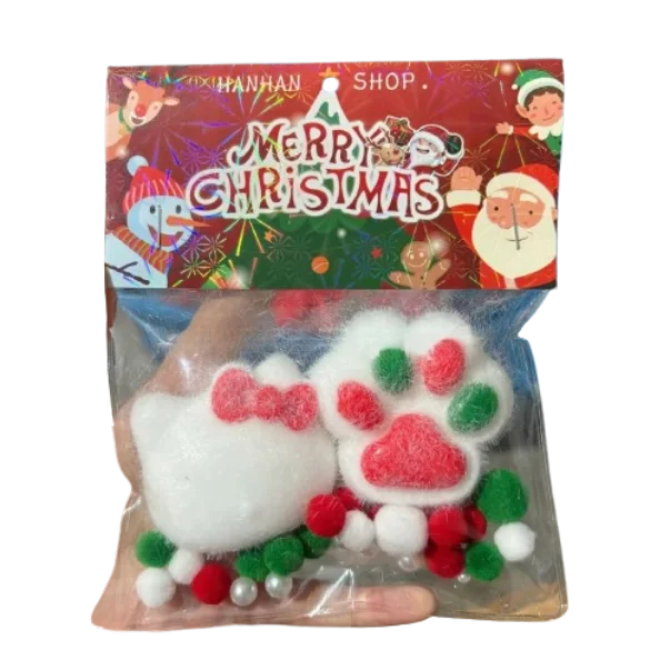 Christmas Soft Sticky Stress Relief Relax Toys Squeeze Cat Paw Toy Decompressing and Pinching Cat Paw Pinching Decompressing Toy