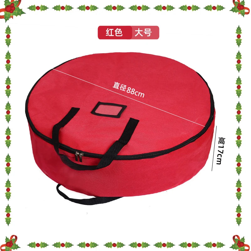 DINYAO Christmas Wreath Storage Bag with Thickened Oxford Cloth Seasonal Holiday Wreath Storage Container with Handle and Zipper