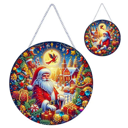 Christmas Hanging Ornaments Acrylic Double Sided Beautiful Pattern Car door wall Pendant Prayer Pendant Xmas Tree Decorations